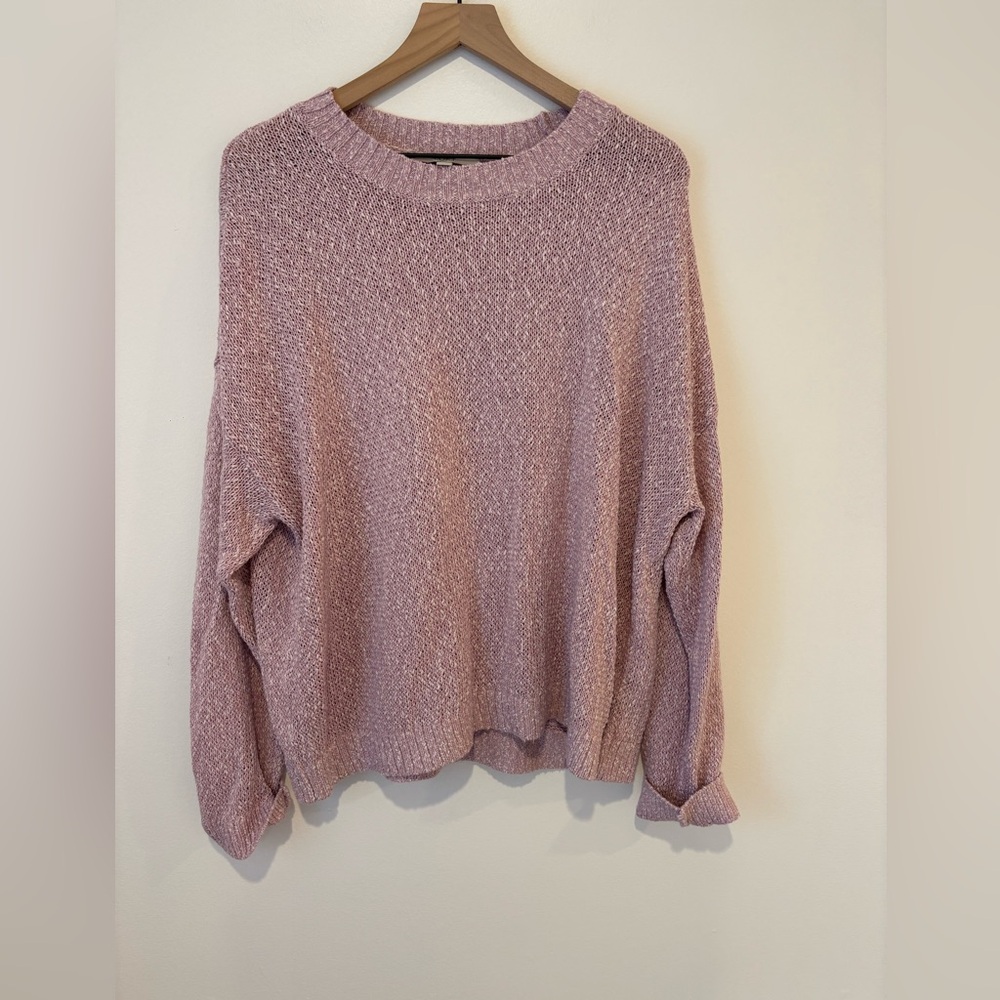 LOFT Women's Loosely Knit Soft Pink Lightweight Sweater in Size XXL